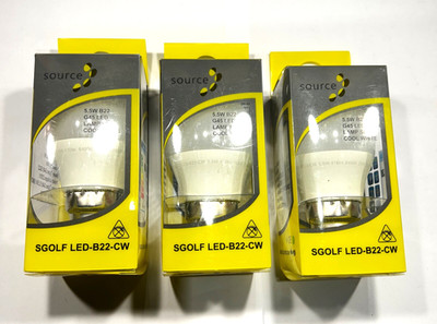 LED Golfball Birne 5,5W x 3 kaltweiß B22 Bajonettverschluss Beleuchtung 470lm SMD Lampe