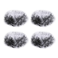 Furry Microphone Windscreen Mic Cover Windshield Gradual Black 4 Pack
