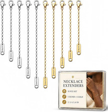 Necklace Extenders 10 Pcs, Stainless Steel Chain Extenders for Women Necklaces B