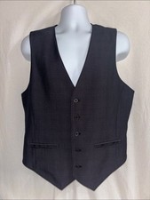 Classic Dark Gray Dress Vest preppy wedding formal Versatile lined J1
