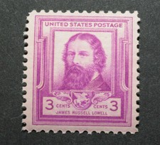 1940 US Stamps Scott #866 - 3 cent James Russell Lowell Famous Amer Poets - MNH