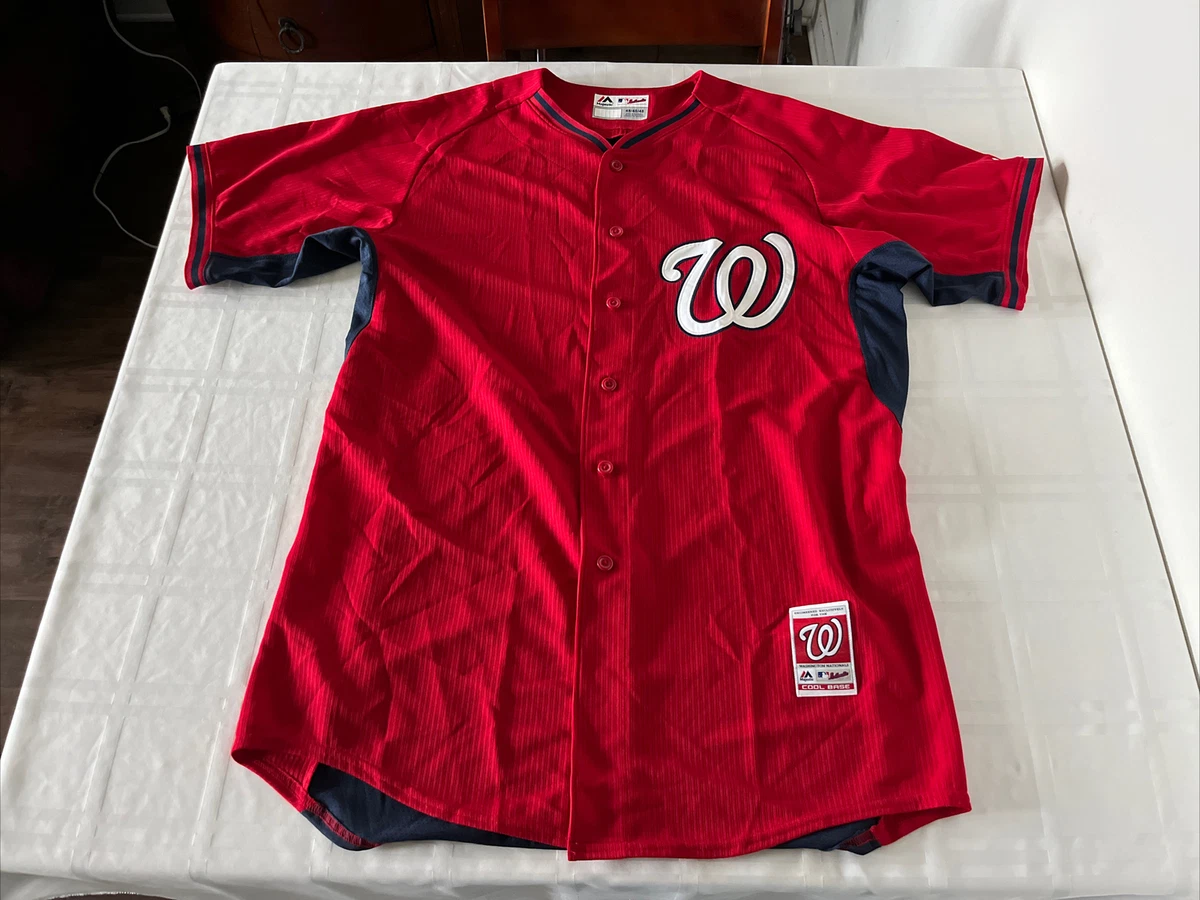 Majestic Cool Base NLB Washington Nationals Men's Sz 48 Button Up