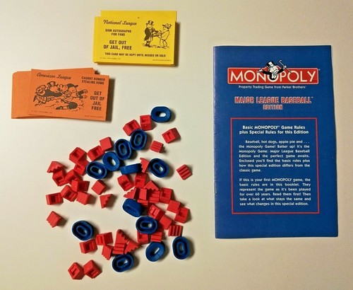 Monopoly Major League Baseball 8 Pewter MLB Vintage Tokens w/ Stadiums & Cards - Picture 4 of 4