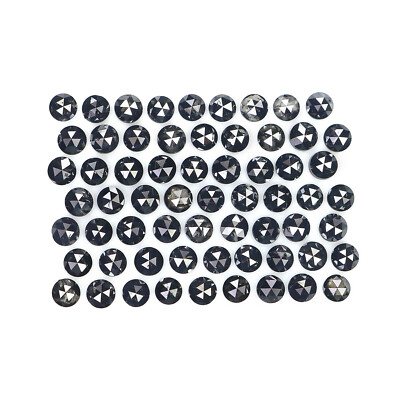 2.73 CT Natural Loose Round Rose Cut Diamond 2.10 MM Black Color Diamond LQ1849