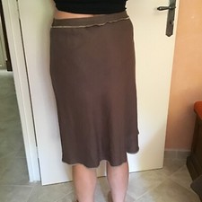 Jupe Crayon Marks And Spencer Taille 8 - Lin Marron - Vintage Années 80/90