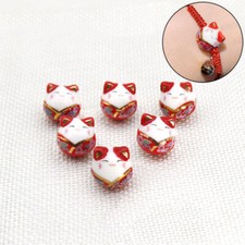 Fortune Cat Loose Beads Ceramic for Jewelry Making Hole Diy Craft Bracelets Chic