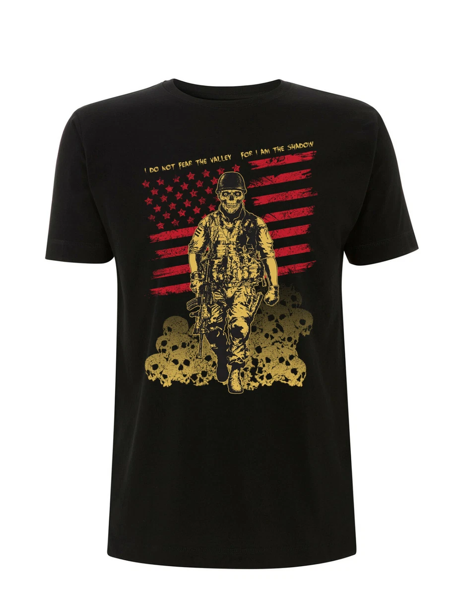 T SHIRT STAMPATA MAGLIETTA COTONE 100 TESCHIO MILITARE SOLDATO