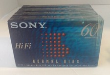 Lot of Four 4 NEW Sealed Sony Hi Fi 60 min Normal Bias Blank Cassette C-60HFB
