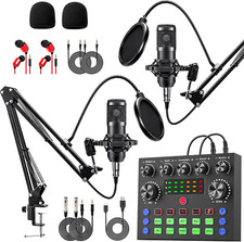 Podcast Equipment Bundle for 2, V8S Voice Changer with BM-800 Podcast Microphone