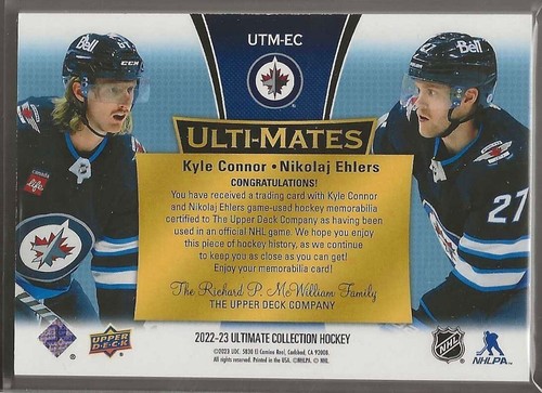 2022-23 Ultimativer #UTM-EC Connor/Ehlers Ulti-Mates Trikot Aufnäher 29/35-Jets - Bild 2 von 2