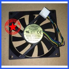 EVERFLOW R128015BU 8025 DC12V 0.50A 8CM 4-Wire Dual Ball Cooling Fan