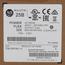 new Allen-Bradley 25B-D6P0N114 PowerFlex 525 2.2kW 3Hp AC Drive