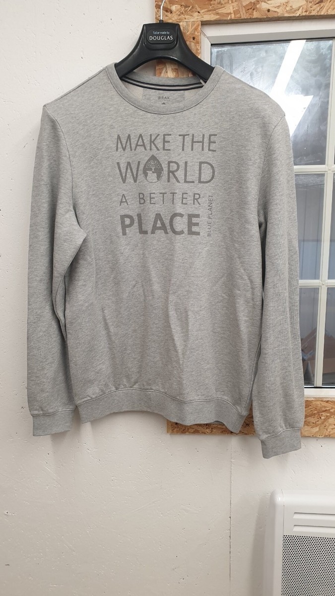 Brax Feel Good Mens Sawyer Long Sleeve Crewneck Sweatshirt Grey