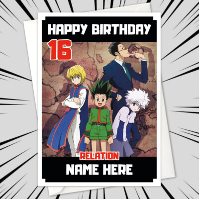 Personalised HUNTER X HUNTER Birthday Card • personalized gon