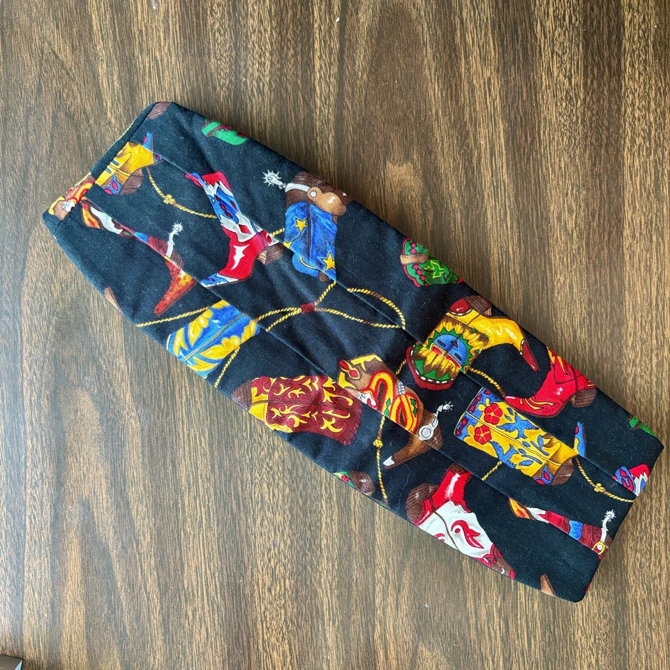 Extravagante Lindo Negro Western Cummerbund con Brillantes y Coloridas Botas de Vaquero 29-40 Foto 4 de 4