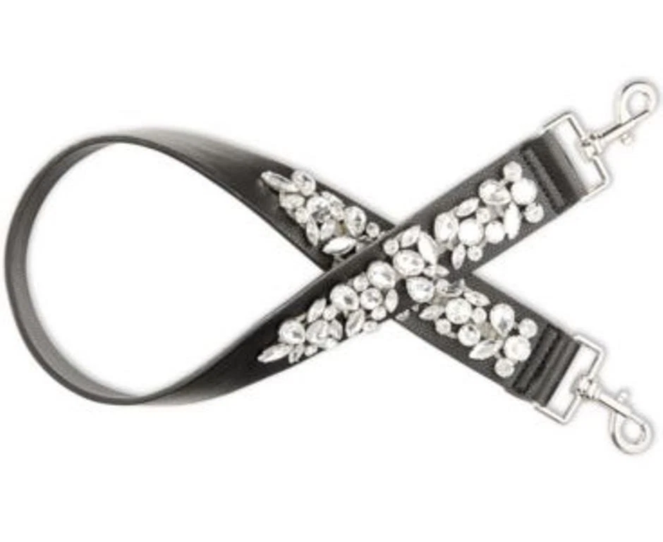 INC Women's Embellished Faux Leather Shoulder Strap Black Silver - Image 2 of 3