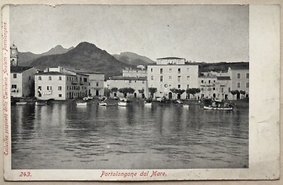Postcard Portolongone from the Sea (Porto Azzurro) view Livorno landscape T2
