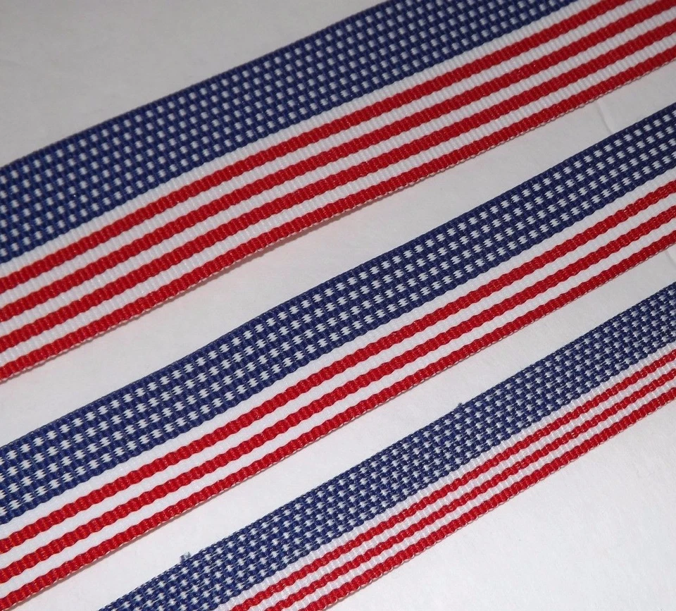 USA Flag Ribbon, 100% Polyester Patriotic 4 sizes ~ Your Choice ~ 4th of July - Image 2 of 3