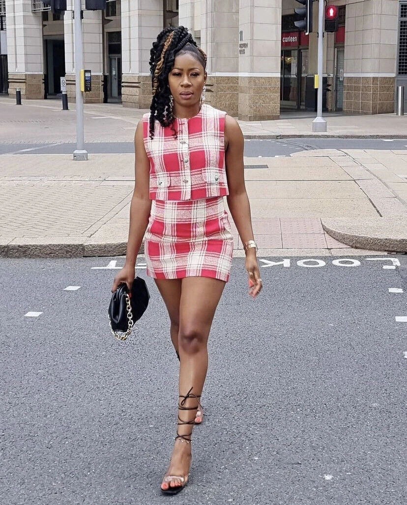 Zara gingham top skirt set
