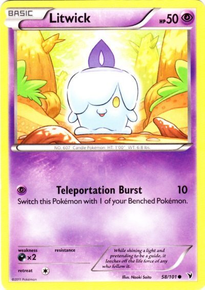 Pokemon - Litwick - 58/101 - Common - BW - Noble Victories - NM