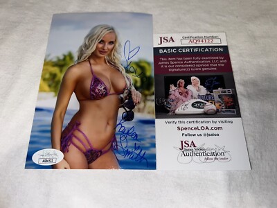 Kayce Smith Signed 4x6 Photo Barstool Model Beautiful Sexy JSA Auth #2