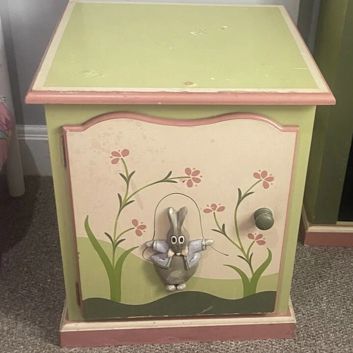 Girls Bedroom furniture set Peter Rabbit Handmade Wardrobe Side Table Bookcase - Image 4 of 4