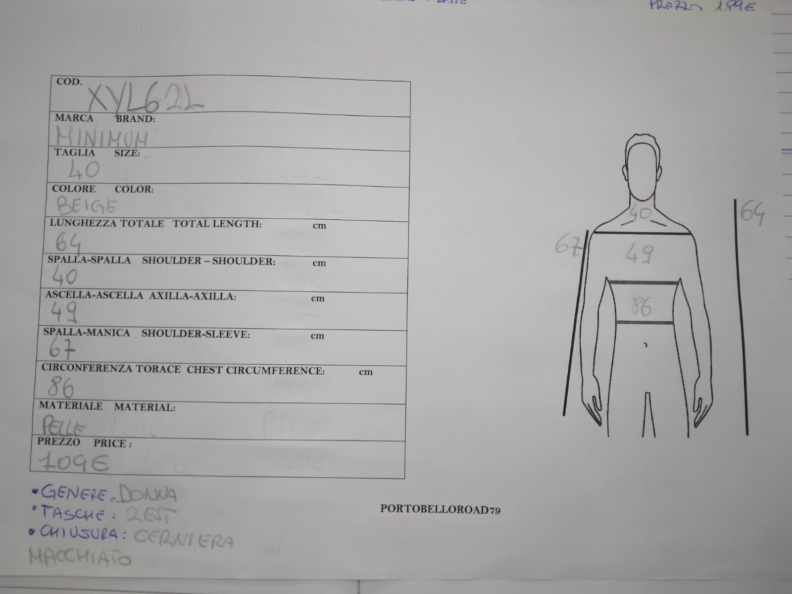 Minimum authentic leather jacket used women's siz… - image 11