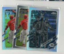 NICK CASTELLANOS CINCINNATI REDS NEGATIVE REFRACTOR  3X LOT 2021 TOPPS CHROME 