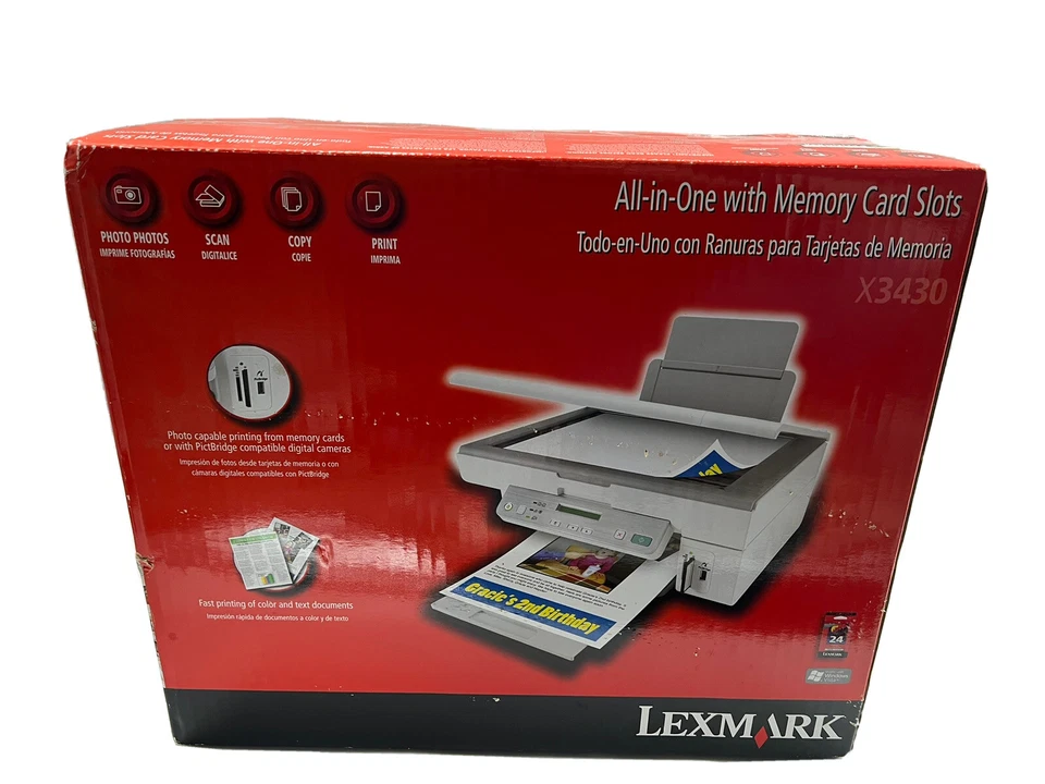 Inkjet Printer Lexmark X3430 All-in-one In With Memory Card Slots New In Box - Image 4 of 4