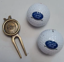 LIBERTY MUTUAL LEGENDS OF GOLF Souvenir Set Savannah Harbor Divot 2 Golf Balls