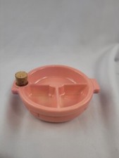 Vintage Hankscraft Porcelain Baby Food Warmer Divided Dish Fill w/Hot Water-1930