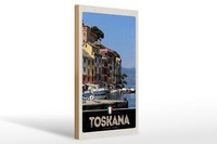 Holzschild Reise 20X30 Cm Toskana Italien GebäUde Meer Deko Schild Wooden Sign