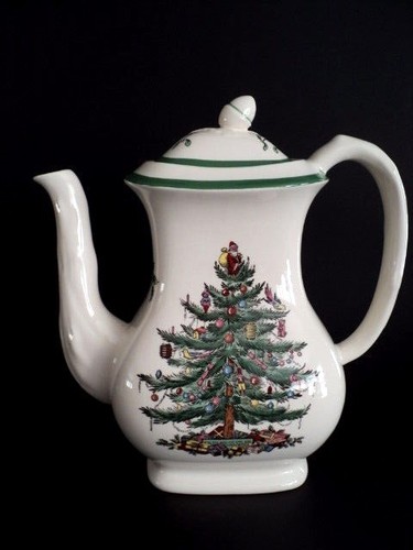 Spode CHRISTMAS TREE Coffee Pot GREAT CONDITION NO crazing! England - 第 1/8 張圖片