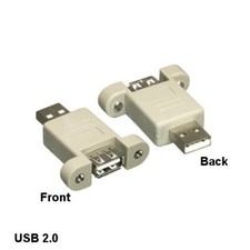 Kentek USB 2.0 Panel-Mount Type A PortSaver Adapter Male to Female PC Laptop HDD