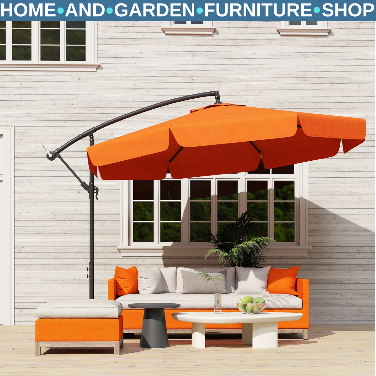 banana frame patio umbrella Hanging Cantilever Parasol when youre enjoying a day at pool or a relaxing afternoon in garden Sturdy Metal Construction Steel 180GSM