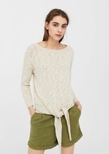 Mango Womens Knit Knot Setail Oversize Sweater With Gold Metallic Thread Size S
