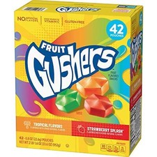 Gushers Strawberry Splash and Tropical Flavors, 0.8 Ounce 42 Count  Pack of 3 