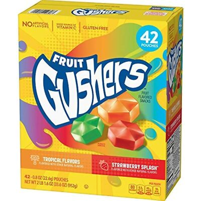 #ad Gushers Strawberry Splash and Tropical Flavors 0.8 Ounce 42 Count Pack of 3 $73.10
