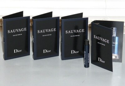 SAUVAGE by DIOR Men's eau de Parfum, Spray Samples, QTY. (4) x .03 oz, 1 ml, NEW