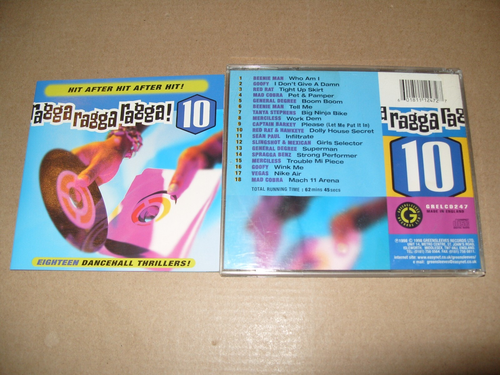 Ragga Ragga Ragga, Vol. 10 by Various Artists (1998) CD EXCELLENT+/INLAYS VG+