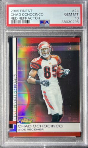 2009 Topps Finest Chad Johnson #24 Red Refractor /25 PSA 10 Pop 1 ochocinco - Picture 1 of 2