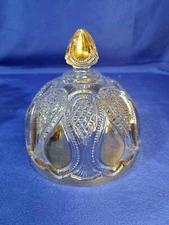 US Glass New Jersey Loops and Drops 1901 Gold Flashed Butter Dish Domed LID ONLY