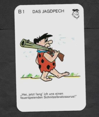 1967 German Hanna-Barbera The FLINTSTONES #B1 Fred With A Flintlock Card NM