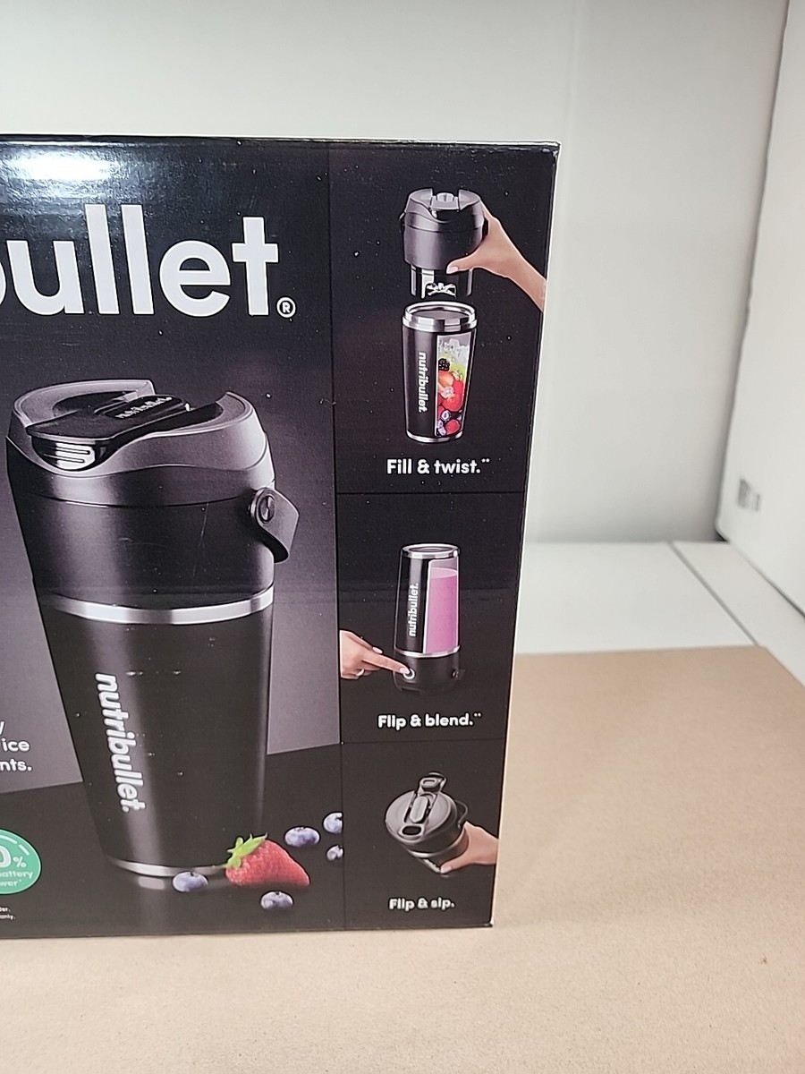 nutribullet Flip Portable Blender with Insulated Cup Black New