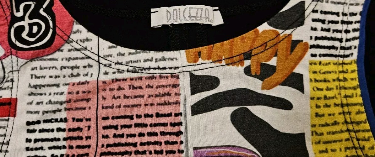 Dolcezza Newspaper Patchwork No Sleeve Dress | Wo… - image 2