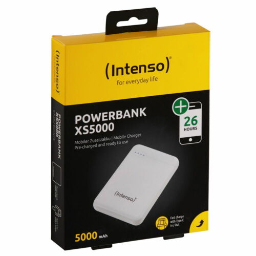 Intenso Powerbank mobile Ladestation Slim XS 5000 mAh Typ A / C USB OUT weiß - Bild 1 von 2