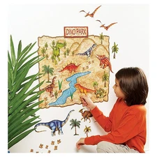 Wallies Dino Dinosaur Park Interactive Peel & Stick Mural