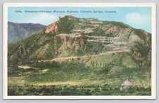 Broadmoor-Cheyene Mountain Highway Colorado Springs CO Vintage Postcard