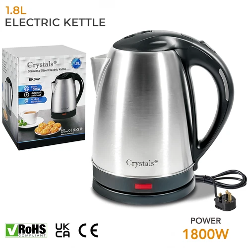 1800W Electric Kettle Stainless Steel Cordless Jug