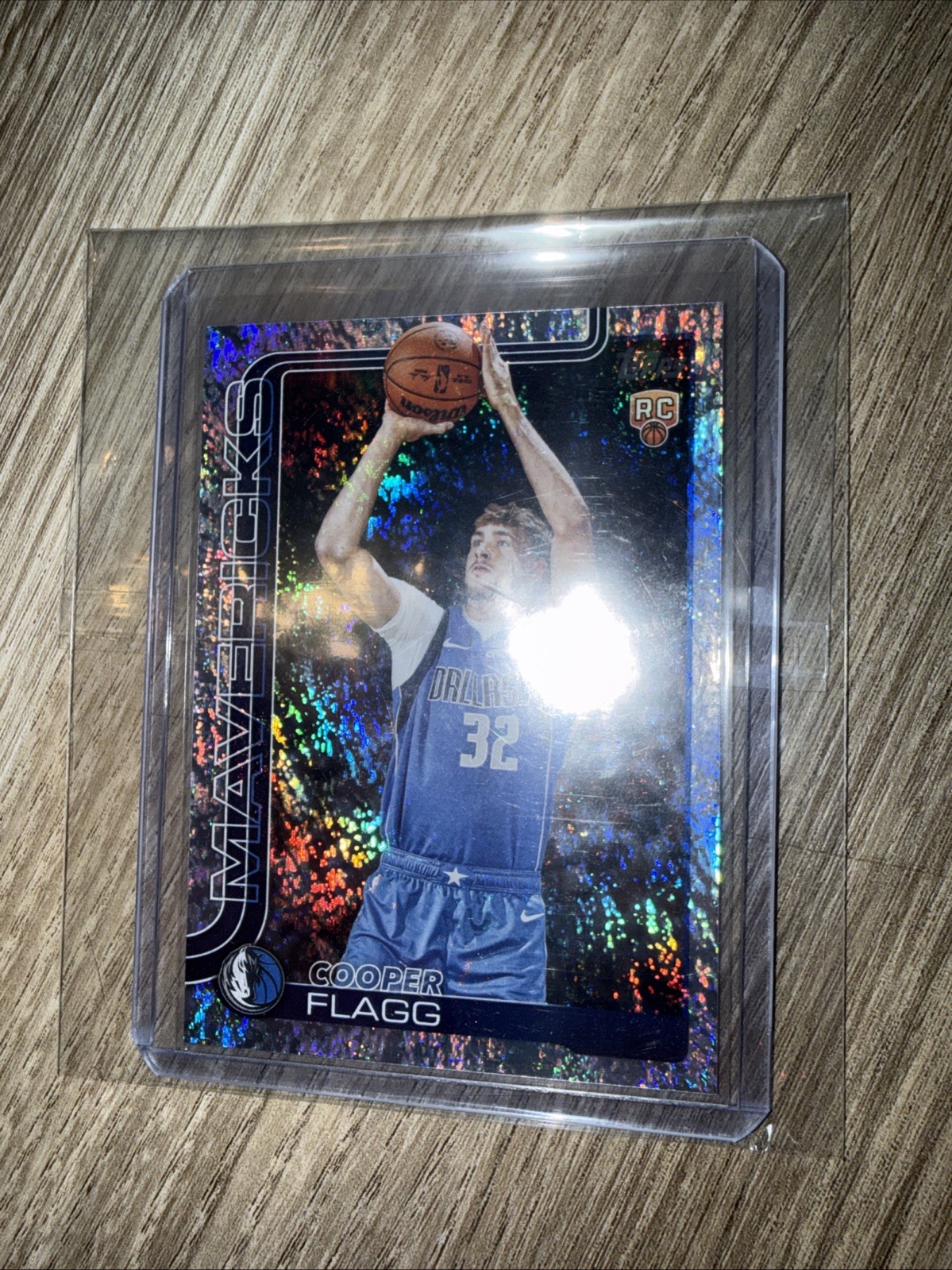 COOPER FLAGG 2025-26 TOPPS FLAGSHIP ROOKIE SILVER CRACKLE #201 MAVERICKS